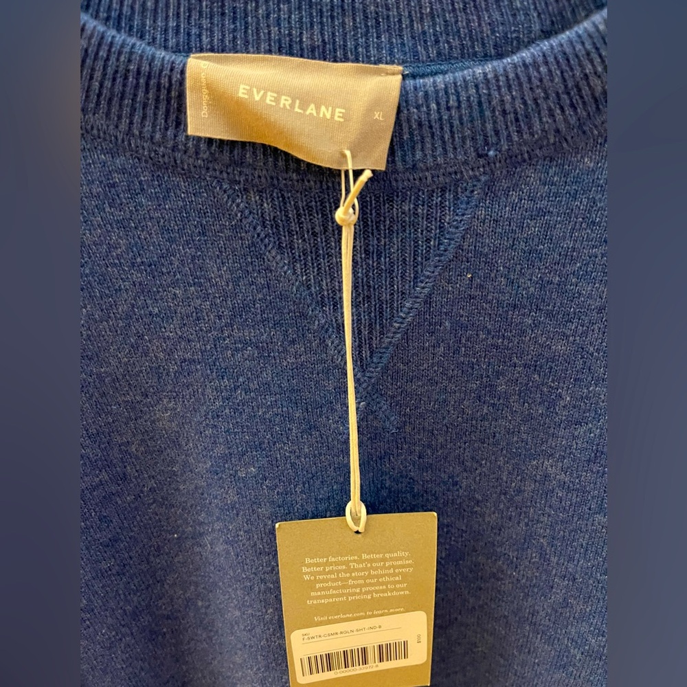 Women’s Brand New Everlane Cashmere Sweater Blue XL